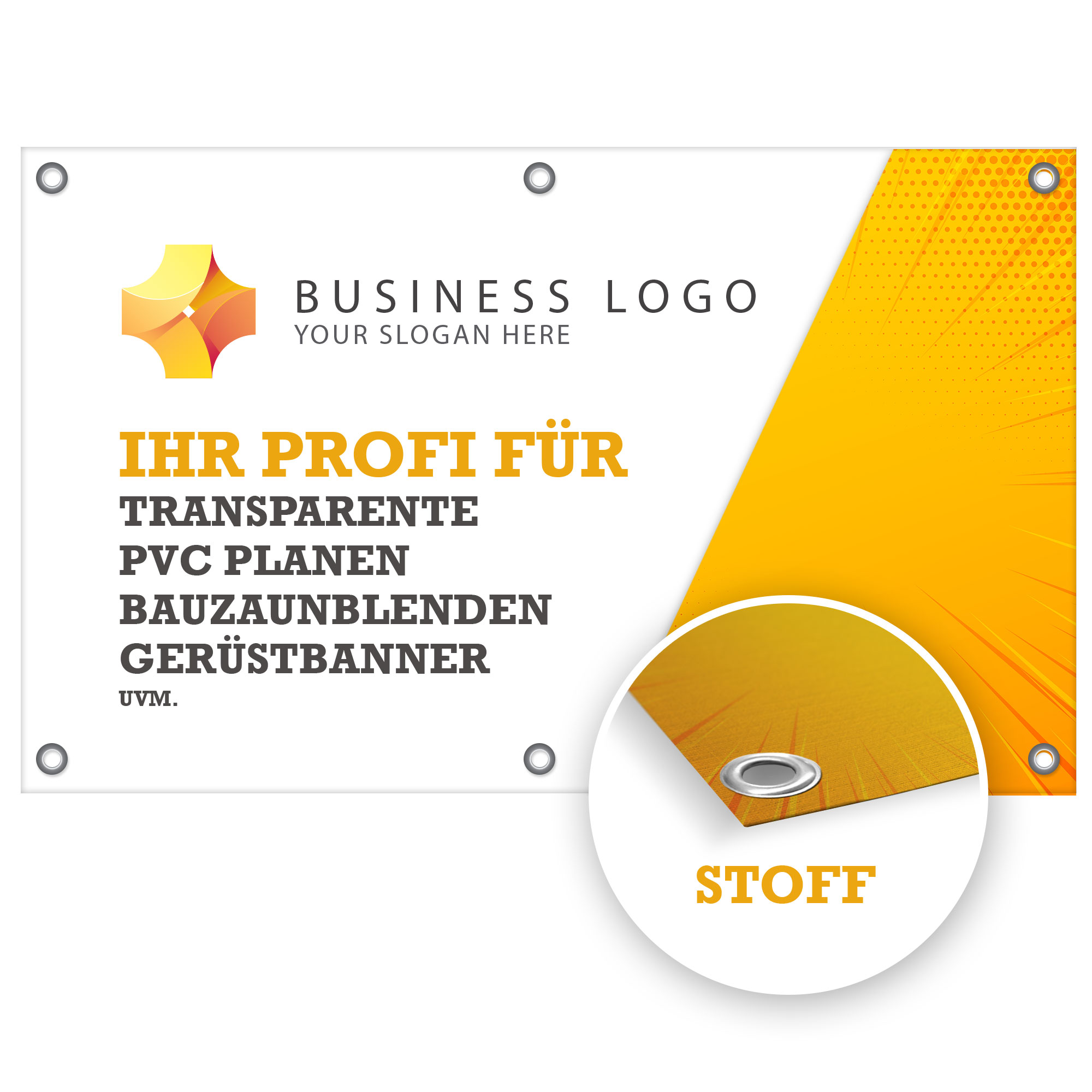 Transparente_canvas Werbebanner Stoff - gesäumt & geöst