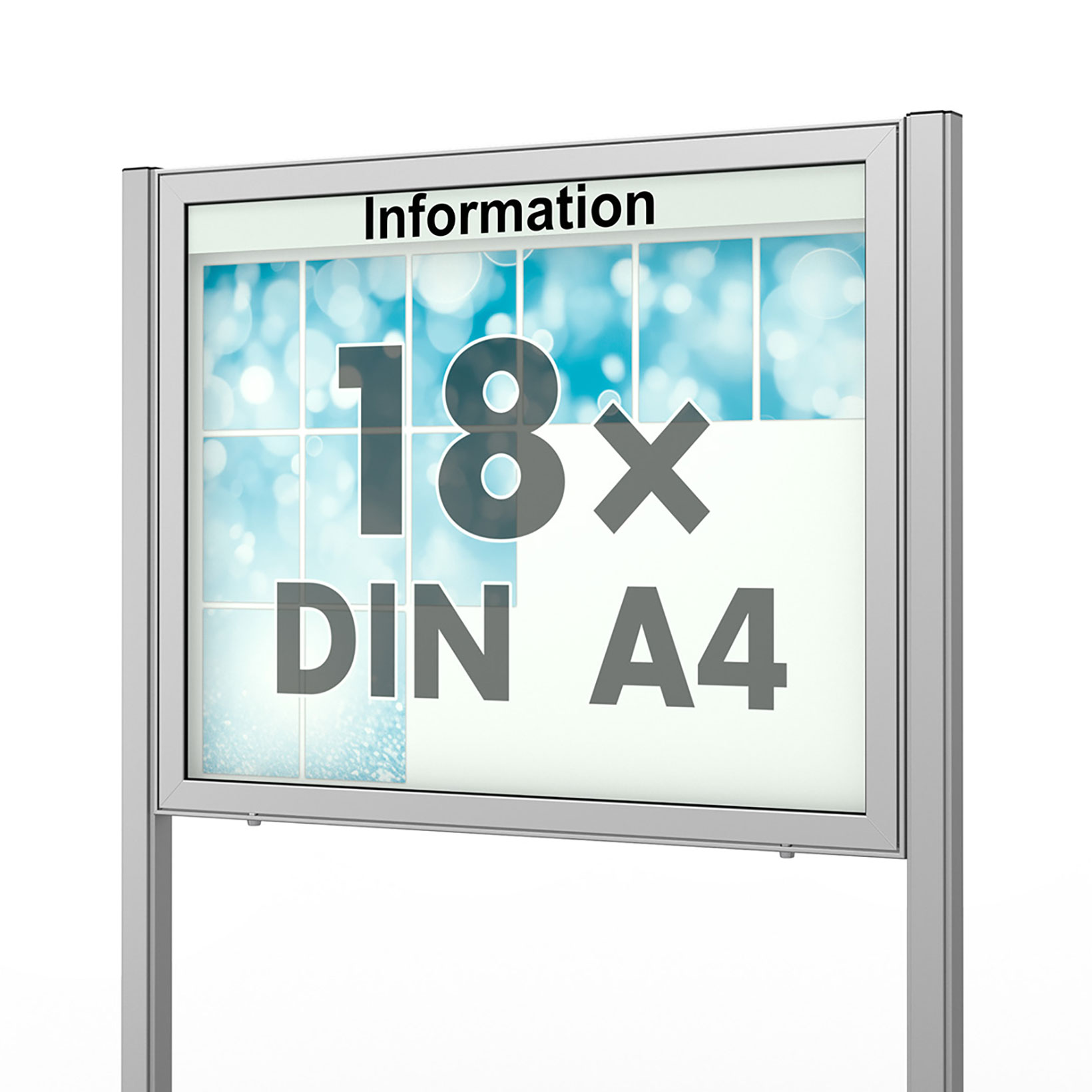 PLANUS 65 E Schaukasten - 18 x DIN A4 - freistehend PLANUS 65 E Schaukasten - 18 x DIN A4 - freistehend