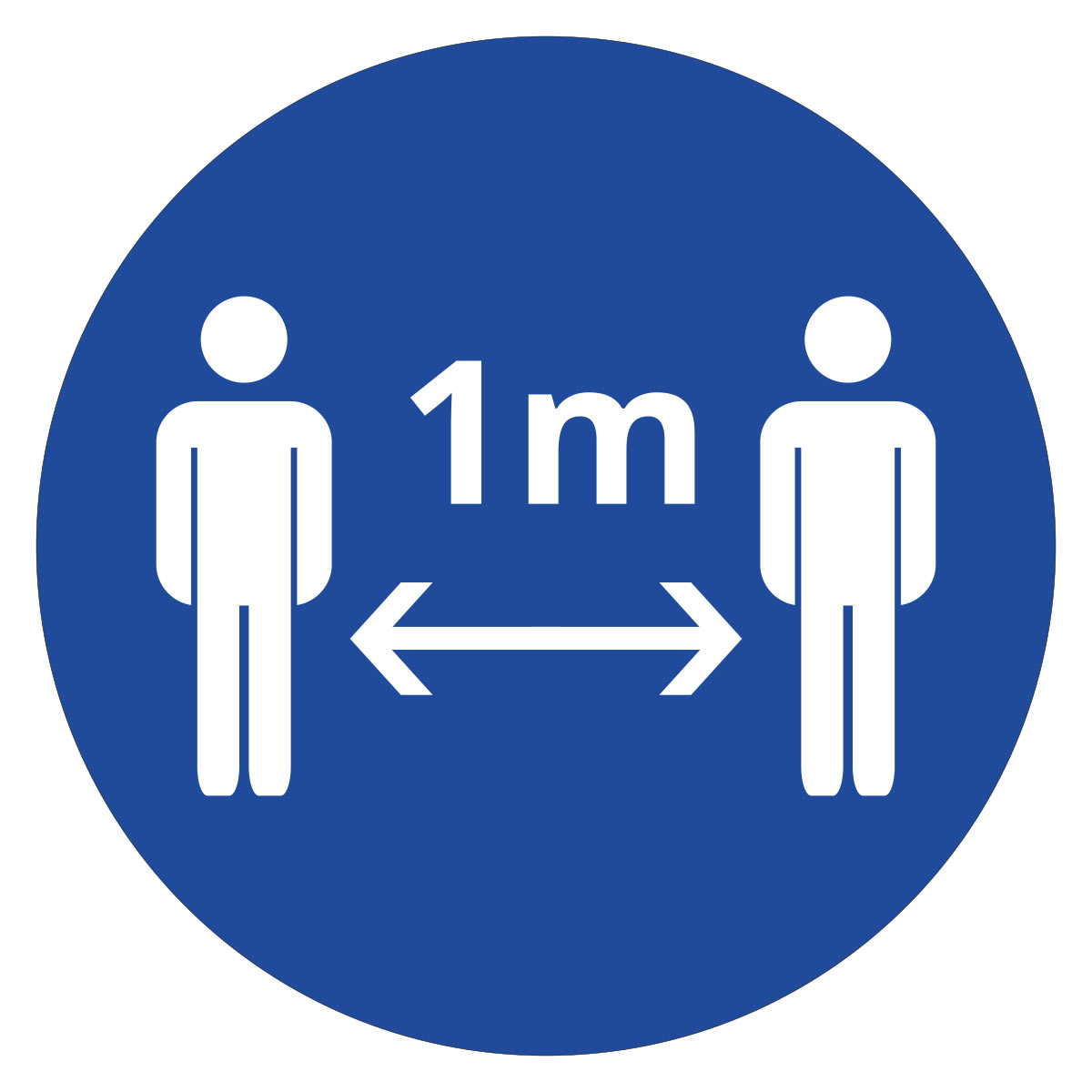 abstand_halten_rund_50cm_blau_1m Aufkleber - Abstand halten - blau