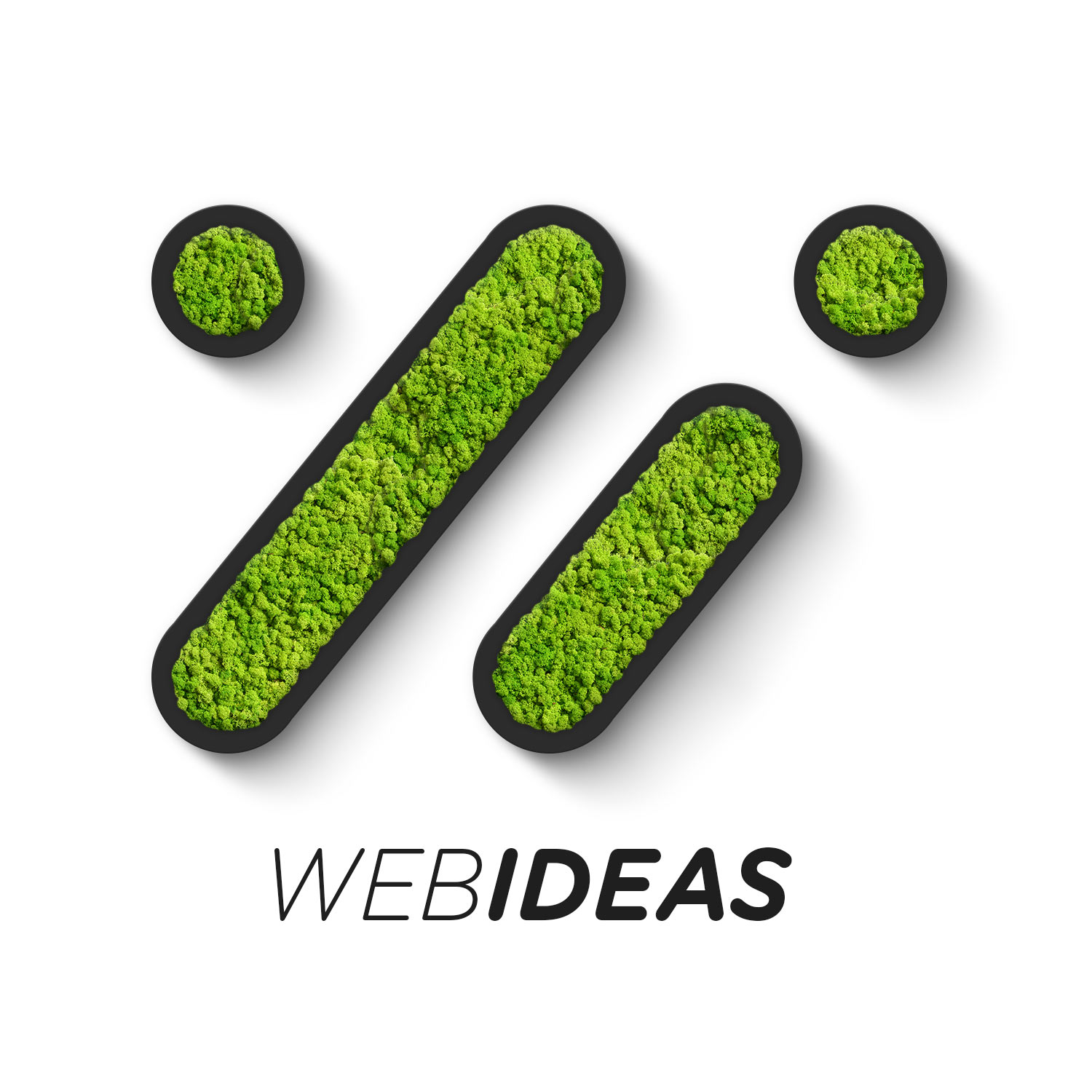 schwarz_logo_webideas Islandmoos Logos / Schriften - Hartschaum schwarz - mit Rahmen