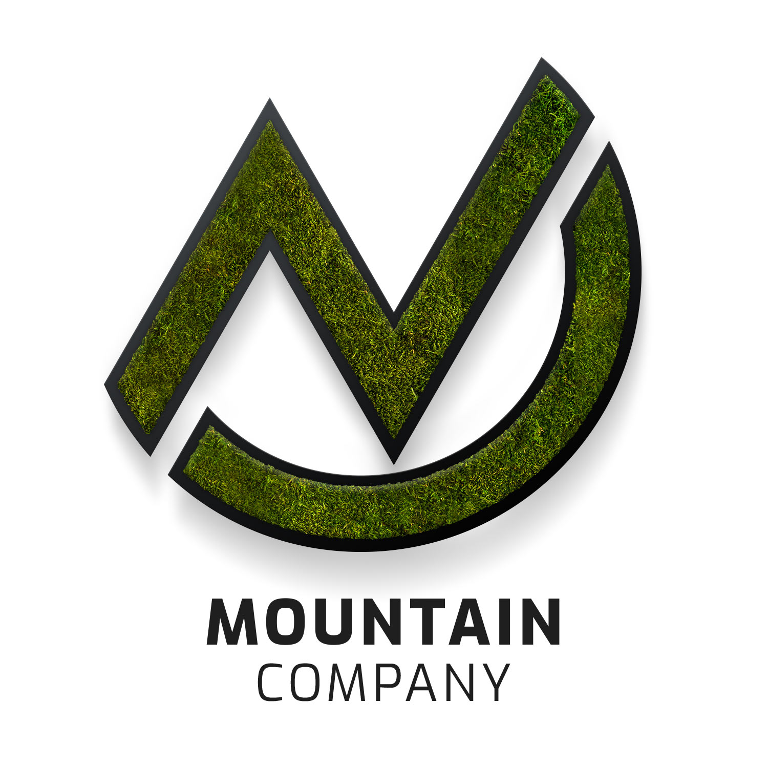 schwarz_waldmoos_logo_moutain_company Waldmoos Logos / Schriften - Hartschaum schwarz - mit Rahmen