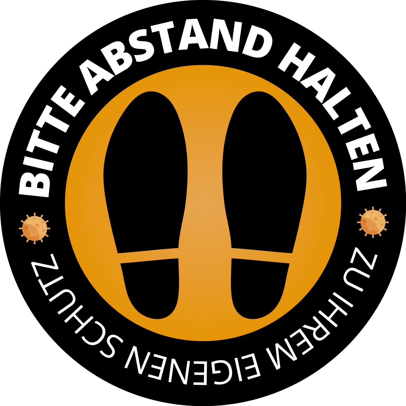 abstand_halten_rund_50cm Aufkleber - Bitte Abstand halten - rund
