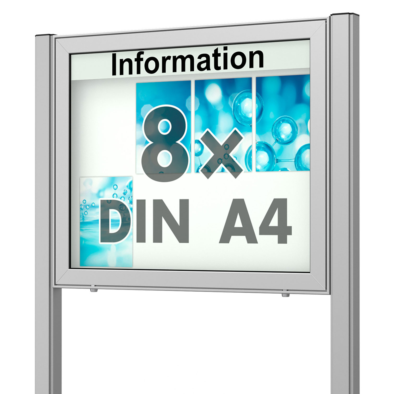PLANUS 65 E Schaukasten - 8 x DIN A4 - freistehend PLANUS 65 E Schaukasten - 8 x DIN A4 - freistehend