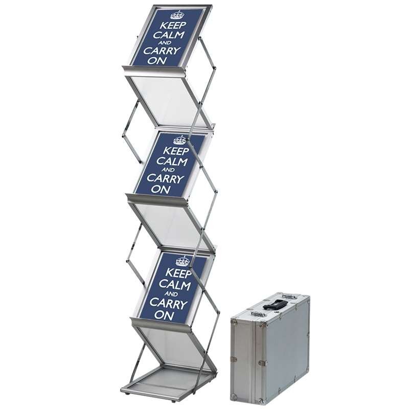 Flex-Prospektständer - Silber - 6 x A4 Flex-Prospektständer - Silber - 6 x A4