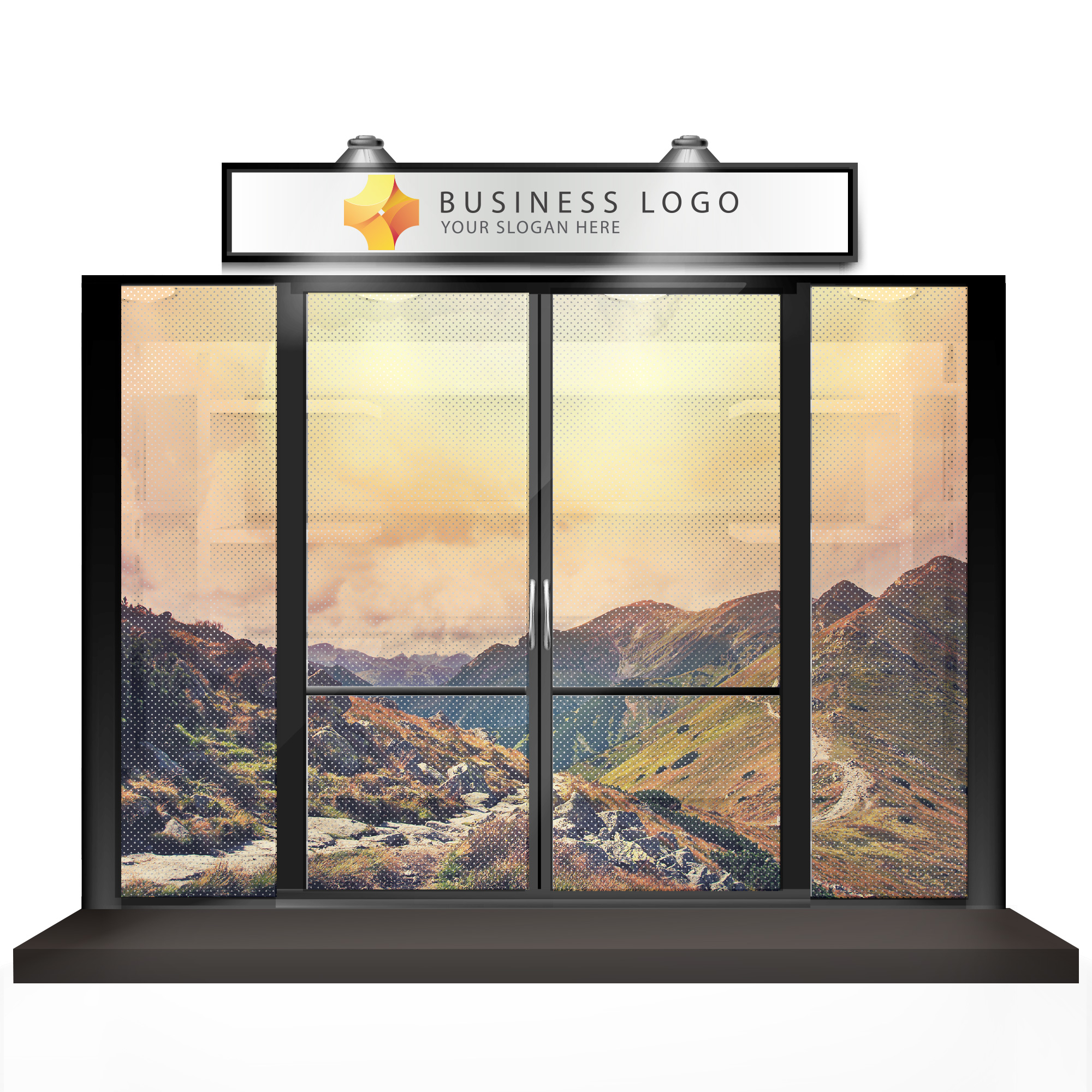 Schaufenster_fensterloch Fensterlochfolie - bedruckt